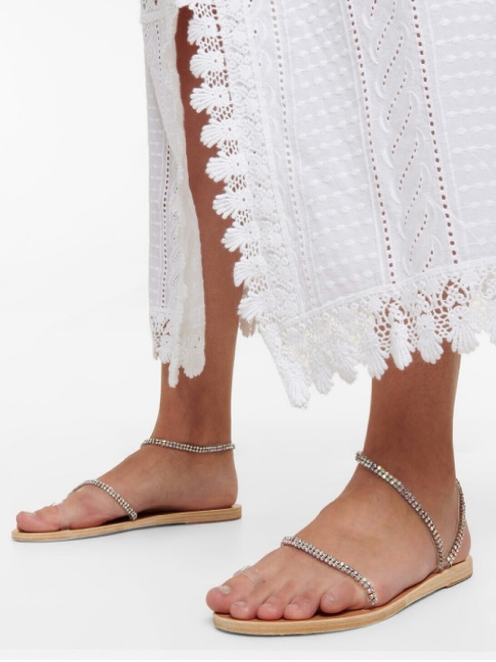 Ancient Greek Sandals Irina Embellished Flat Sandals Size 41/ US 11